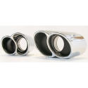 Highly polished stainless steel tailpipes for Porsche 996 Turbo in 996 GT2 look