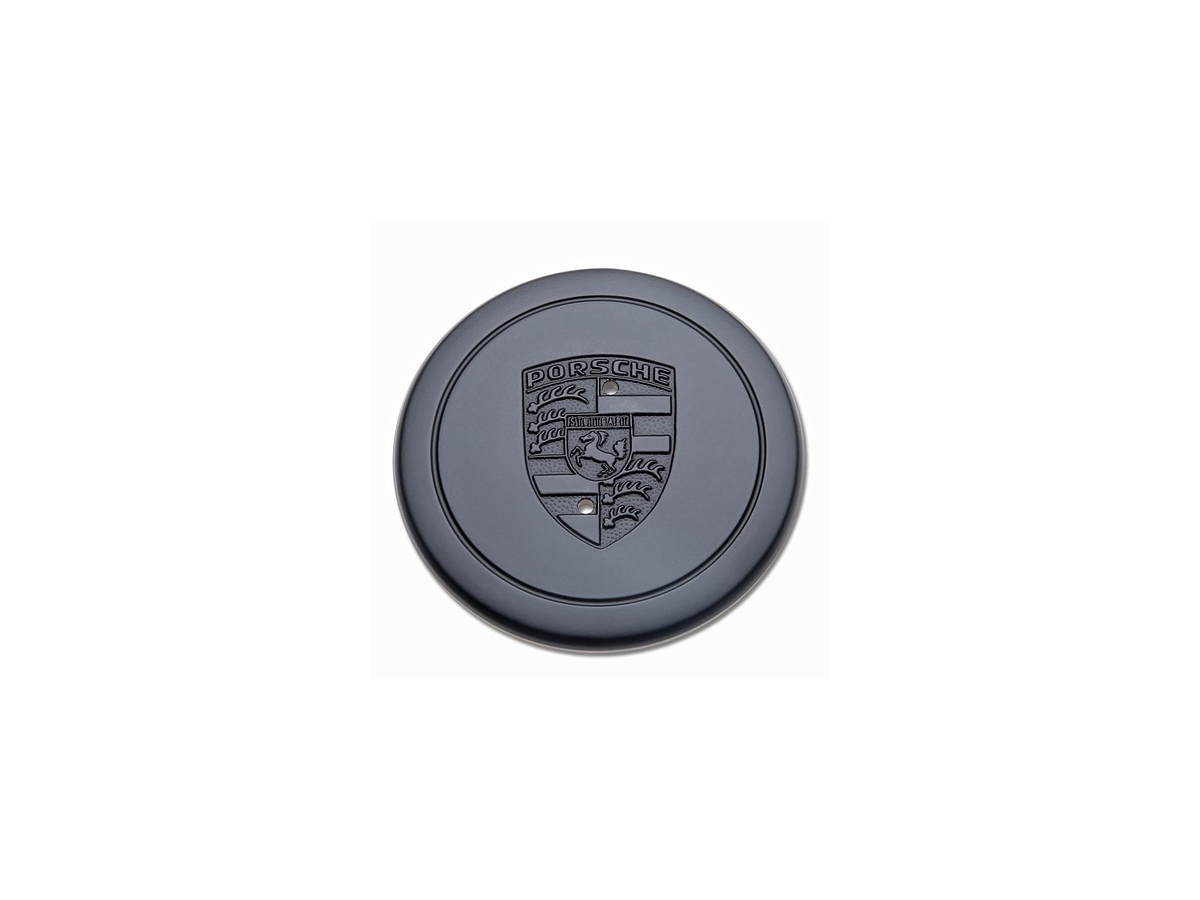 Radzierdeckel für Porsche Fuchs Felgen schwarz mit Wappen
