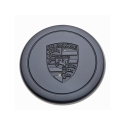 Radzierdeckel für Porsche Fuchs Felgen schwarz mit Wappen