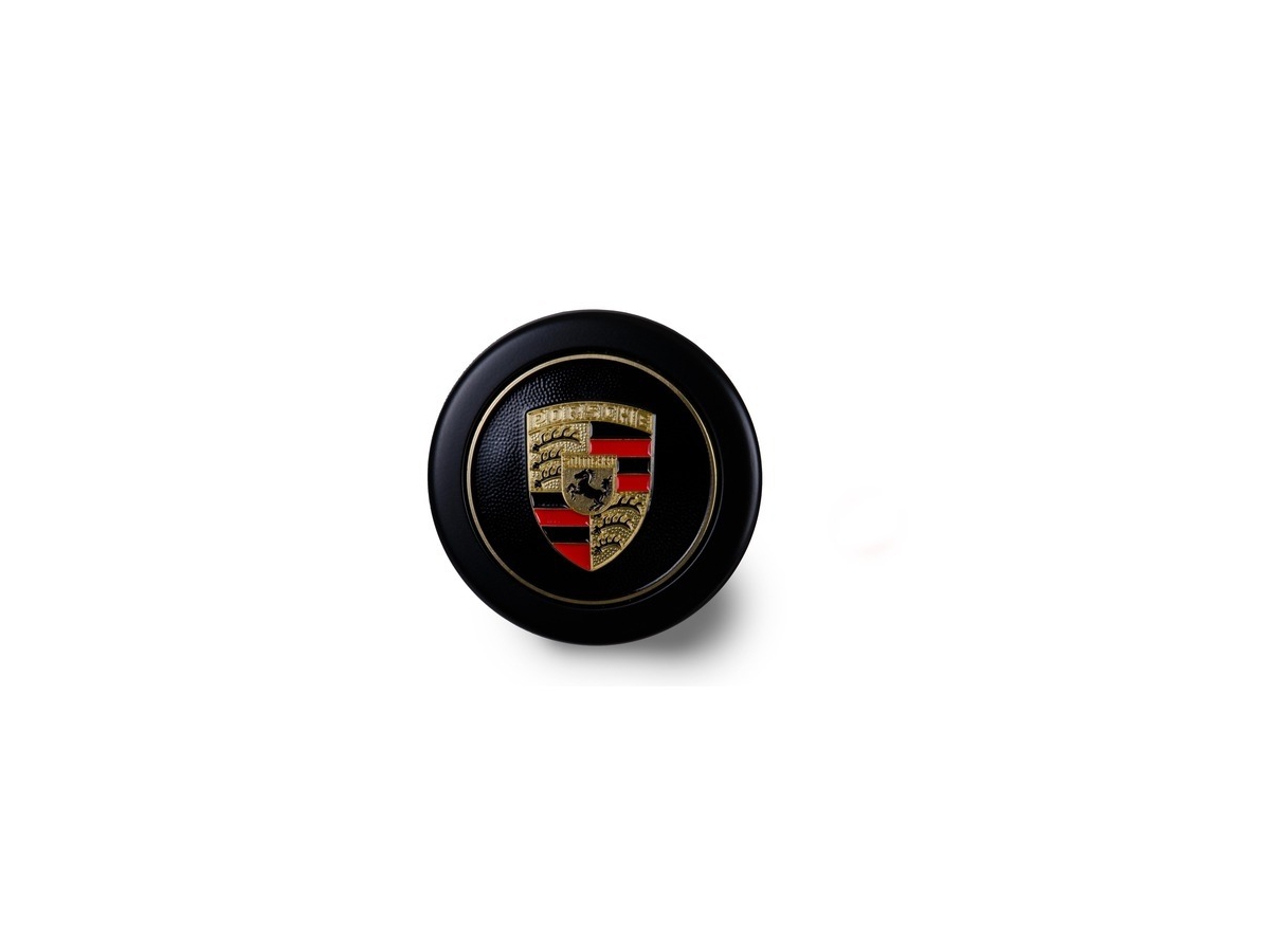 Radzierdeckel schwarz mit Wappen farbig für Fuchsfelge
