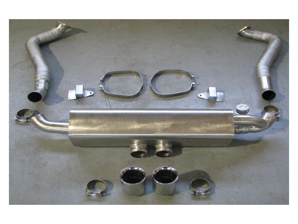 718 - 982 Boxster Cayman rear muffler with intermediate tube stainless steel