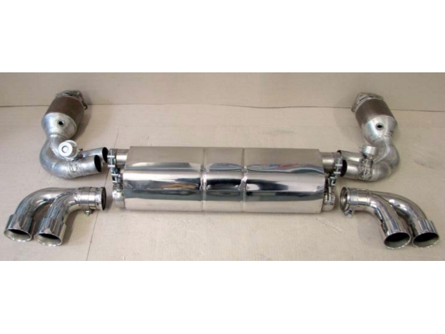 997.1 Turbo flap system exhaust stainless steel with performance increase Porsche 911 for serial tailpipe