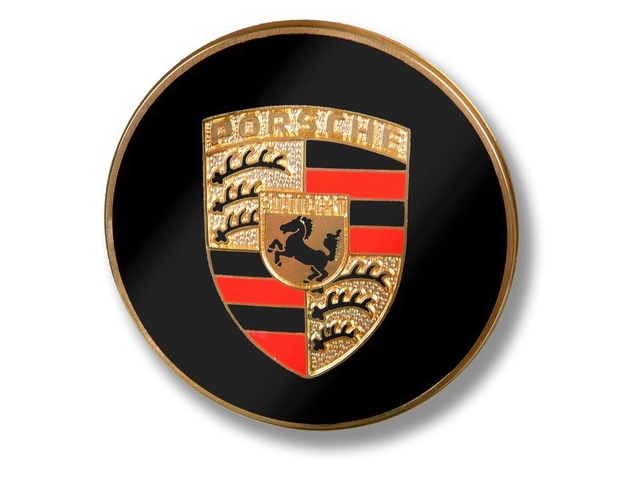 356 - 911 - 914 Plakette mit farbigem geprägtem Wappen für Porsche