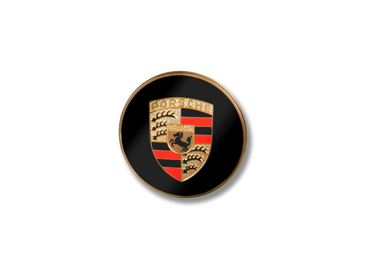 356 - 911 - 914 Plakette mit farbigem geprägtem Wappen für Porsche