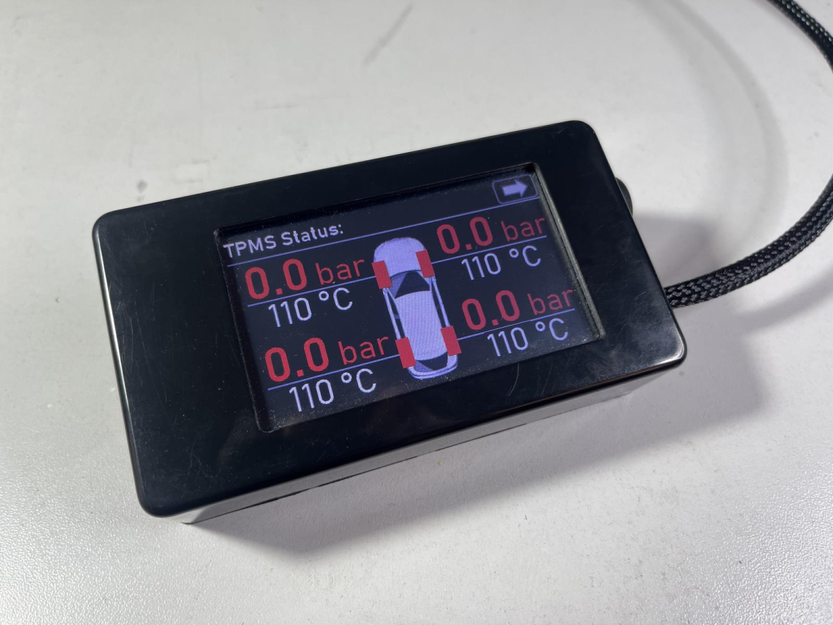 991.1 Cup tire pressure monitoring system for retrofitting Porsche 911 racing cars